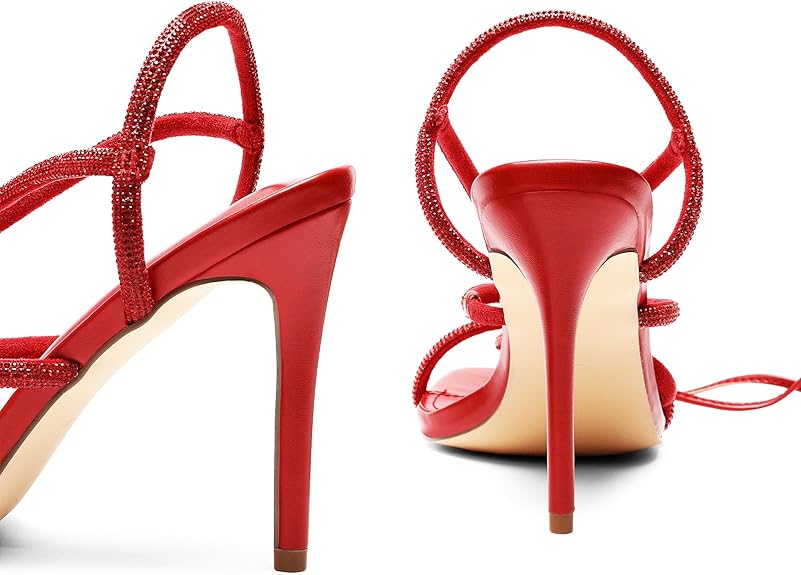 Women’s Square Toe Strappy Stiletto Dress Sandals