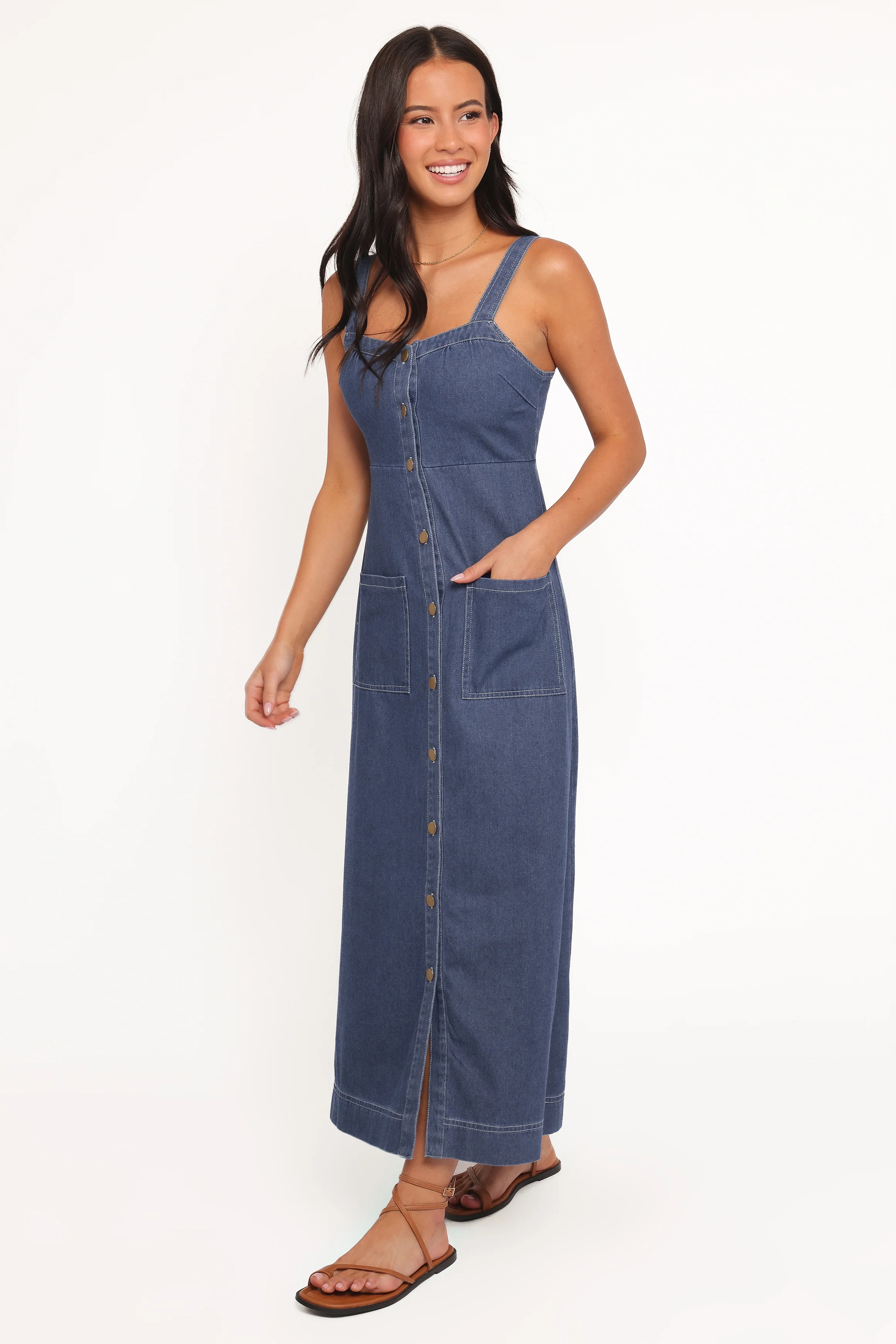 Midi Dress - Mid Blue Denim