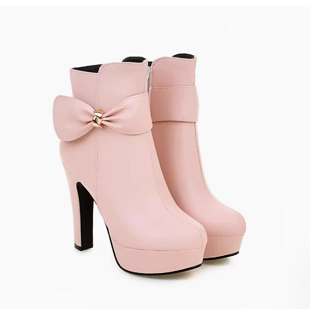 Small Feet Platform Chunky High Heel Boots