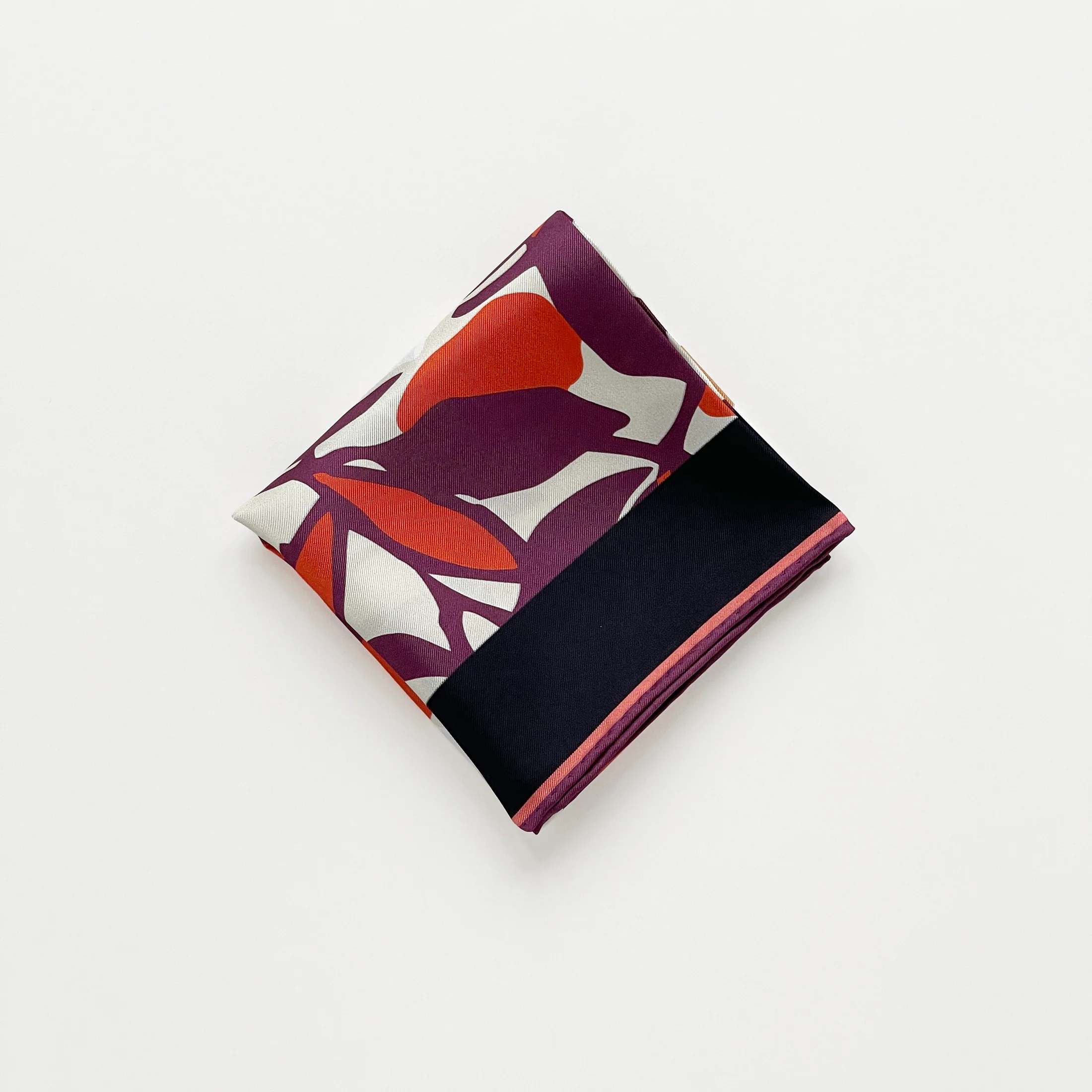 Berry Blossom Silk Scarf - 53cm Hand-Rolled Bandana Neck Scarf