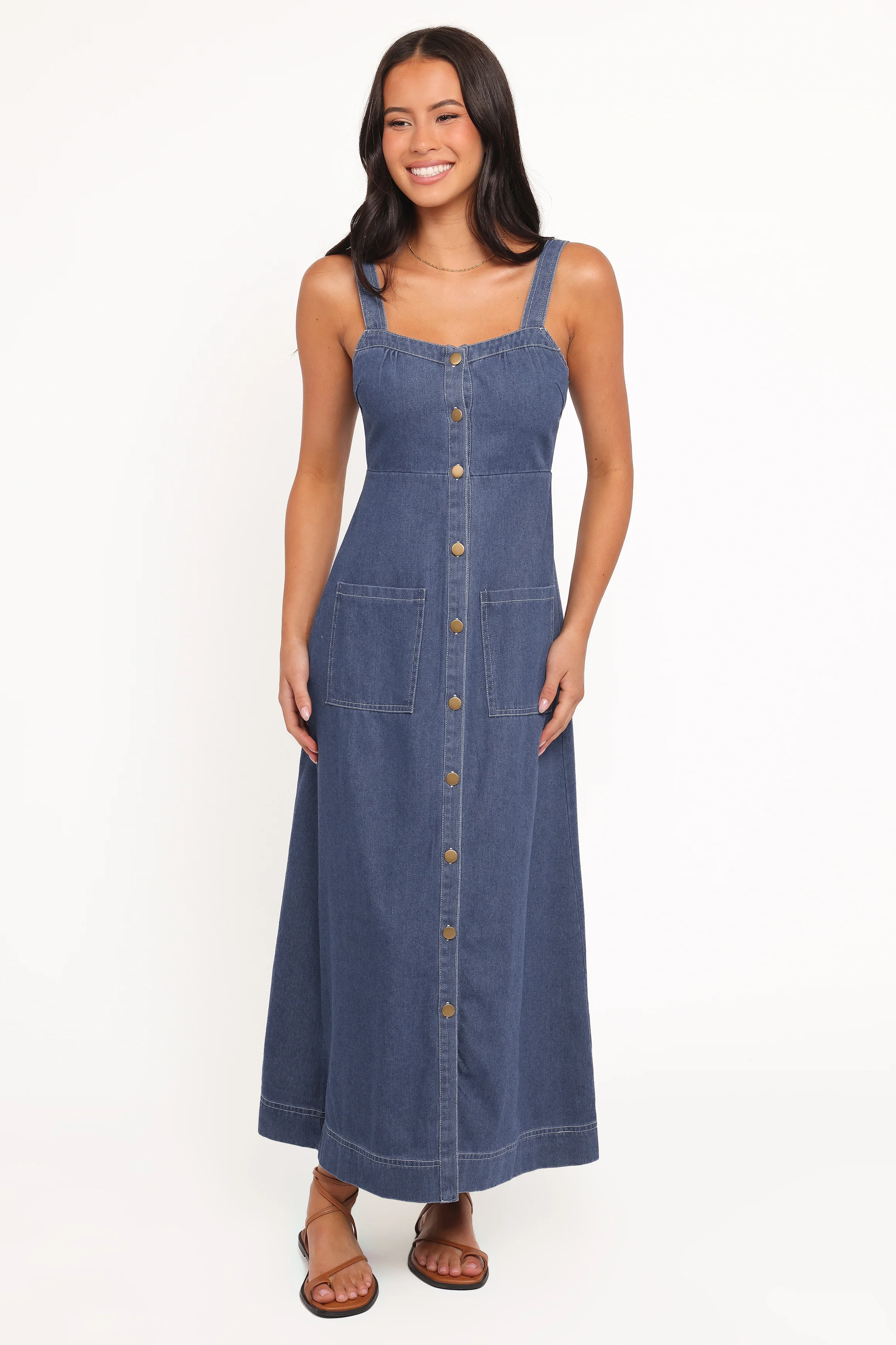 Midi Dress - Mid Blue Denim