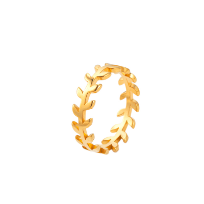 18K Gold Plated Stainless Steel Waterproof Heart - Shaped Ring - Stylish and Durable Summer Jewelry