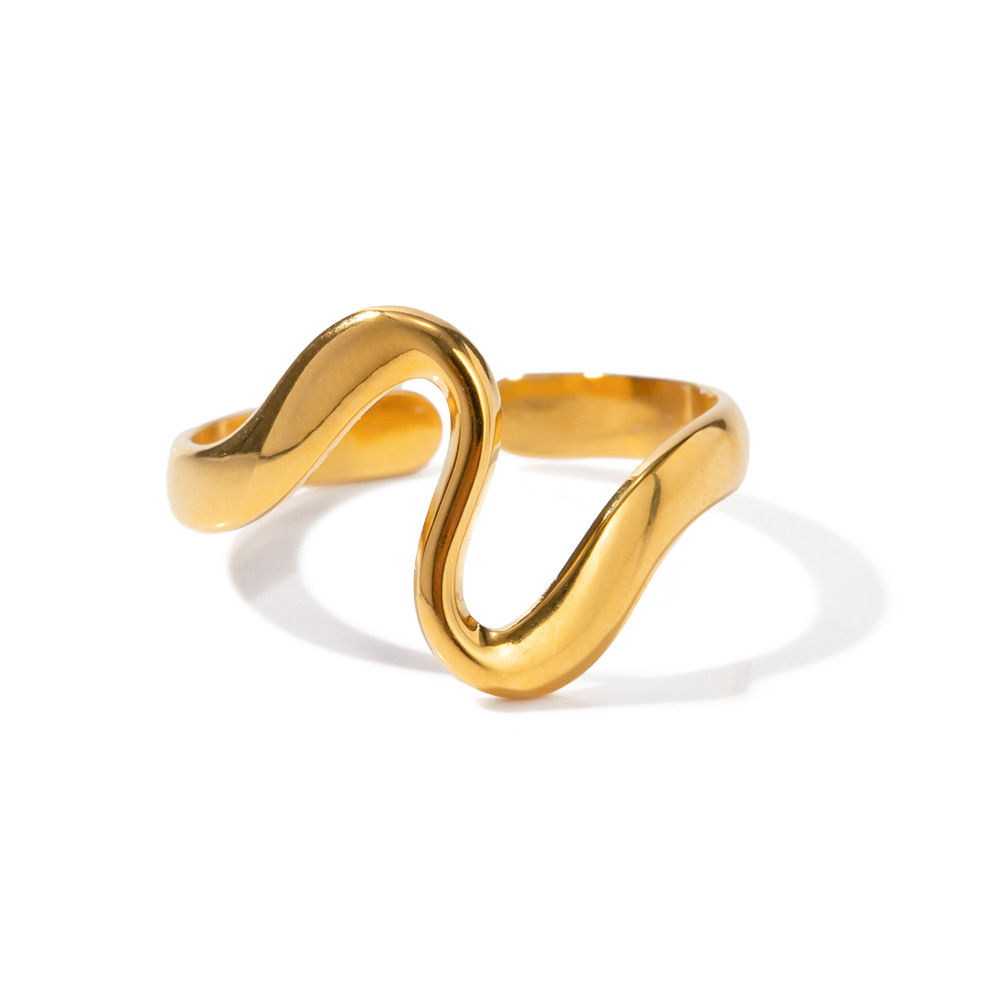 Trendy Women's Stainless Steel Rings Geometric Stainless Steel Open Ring Unique Stainless Steel Rings