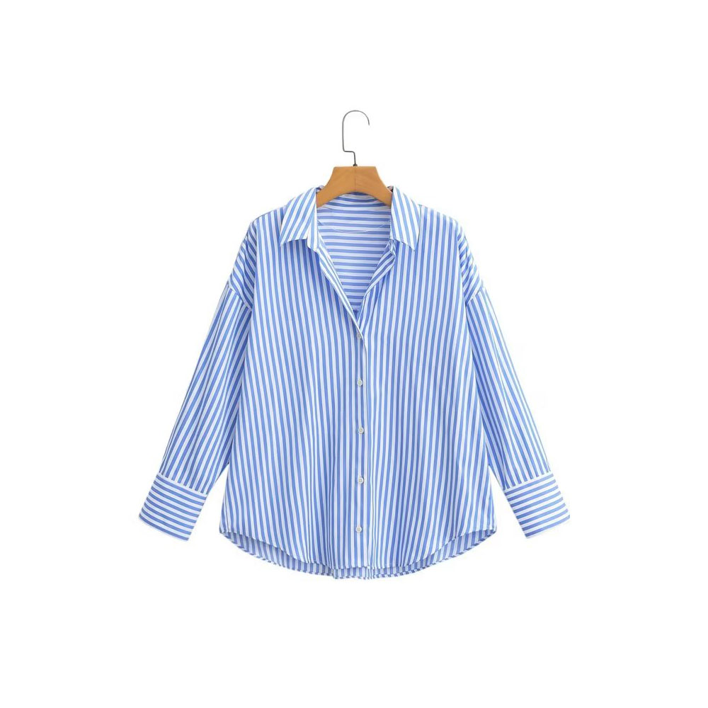 Summer Women's Clothing 2023 New Fashion Poplin Shirt Retro Casual Long Sleeve V Neck Sexy Elegant Shirt