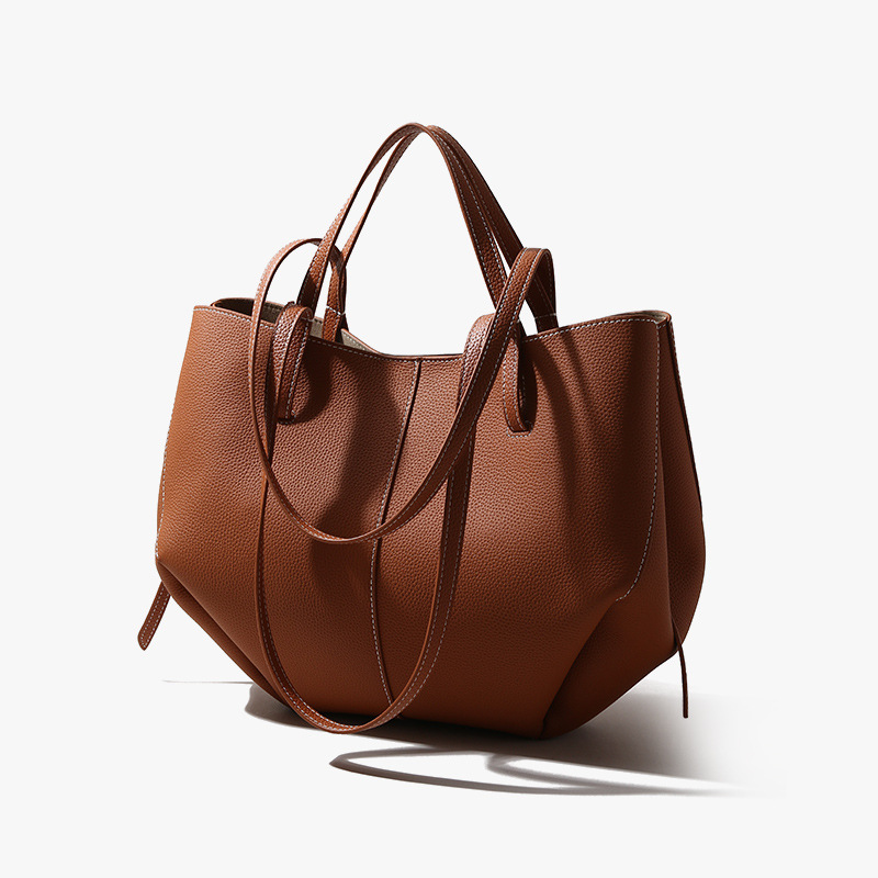 2025 New Luxury Designer Genuine Leather Bags Tote Handbag for Women Causal Bucket Bag with Purse Commuting Tote Handbag