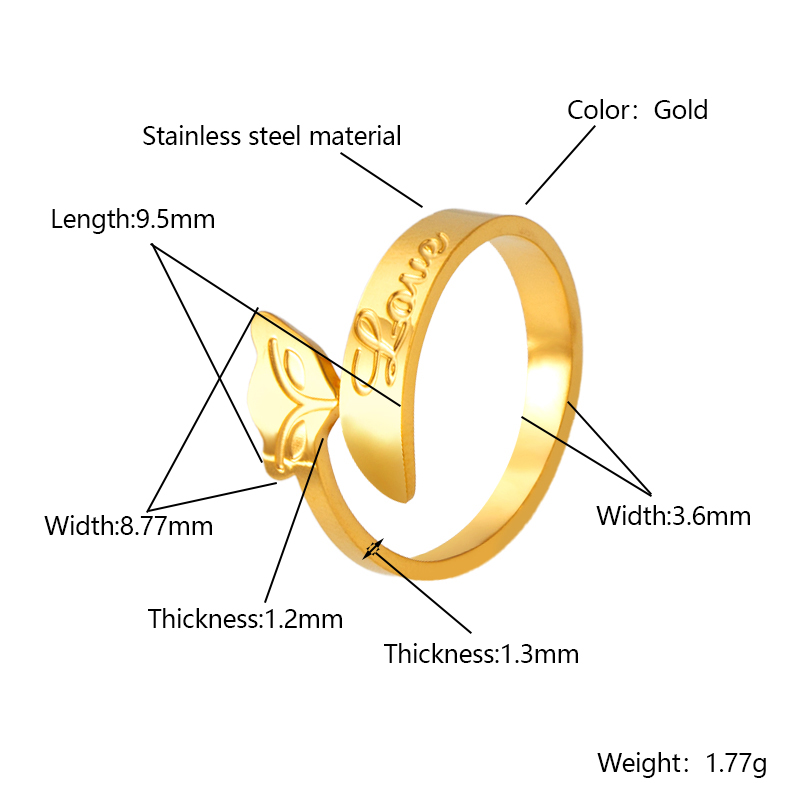 18K Gold Plated Stainless Steel Waterproof Heart - Shaped Ring - Stylish and Durable Summer Jewelry