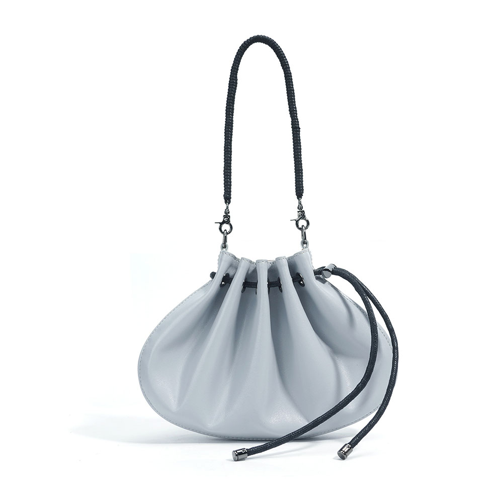 Luxury Designer Genuine Sheep Leather Handbag Vintage Style Single Handle Portable Cross Body Purses Bag Drawstring Shoulder
