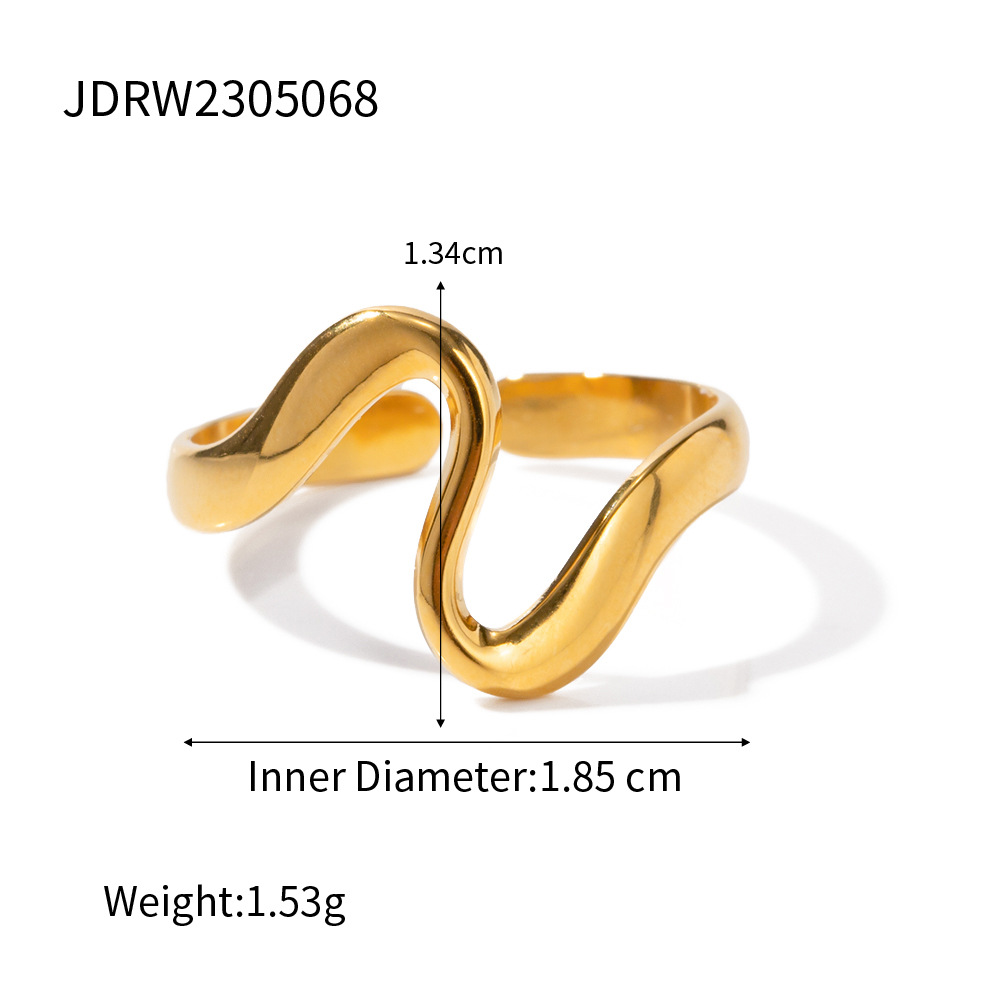 Trendy Women's Stainless Steel Rings Geometric Stainless Steel Open Ring Unique Stainless Steel Rings