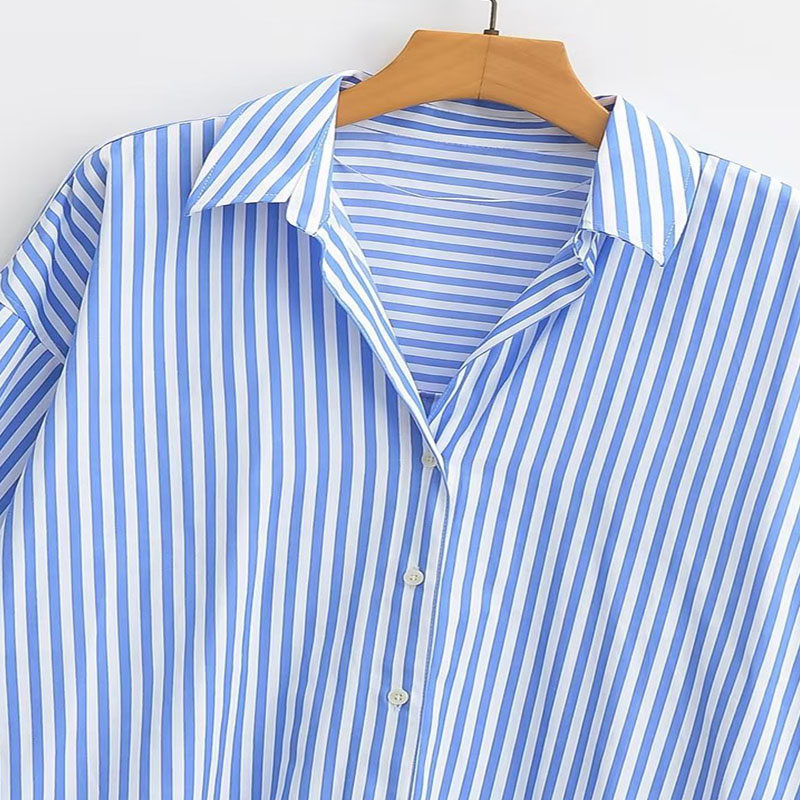 Summer Women's Clothing 2023 New Fashion Poplin Shirt Retro Casual Long Sleeve V Neck Sexy Elegant Shirt