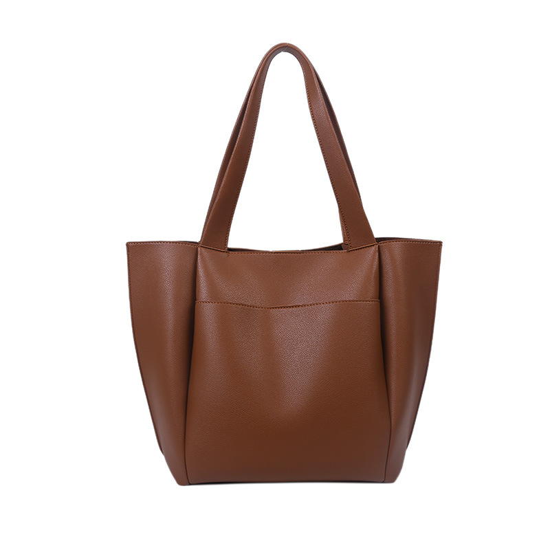 Shoulder Bag Solid Brown Shopping Wallet Women PU Leather Travel College Girls Handbag