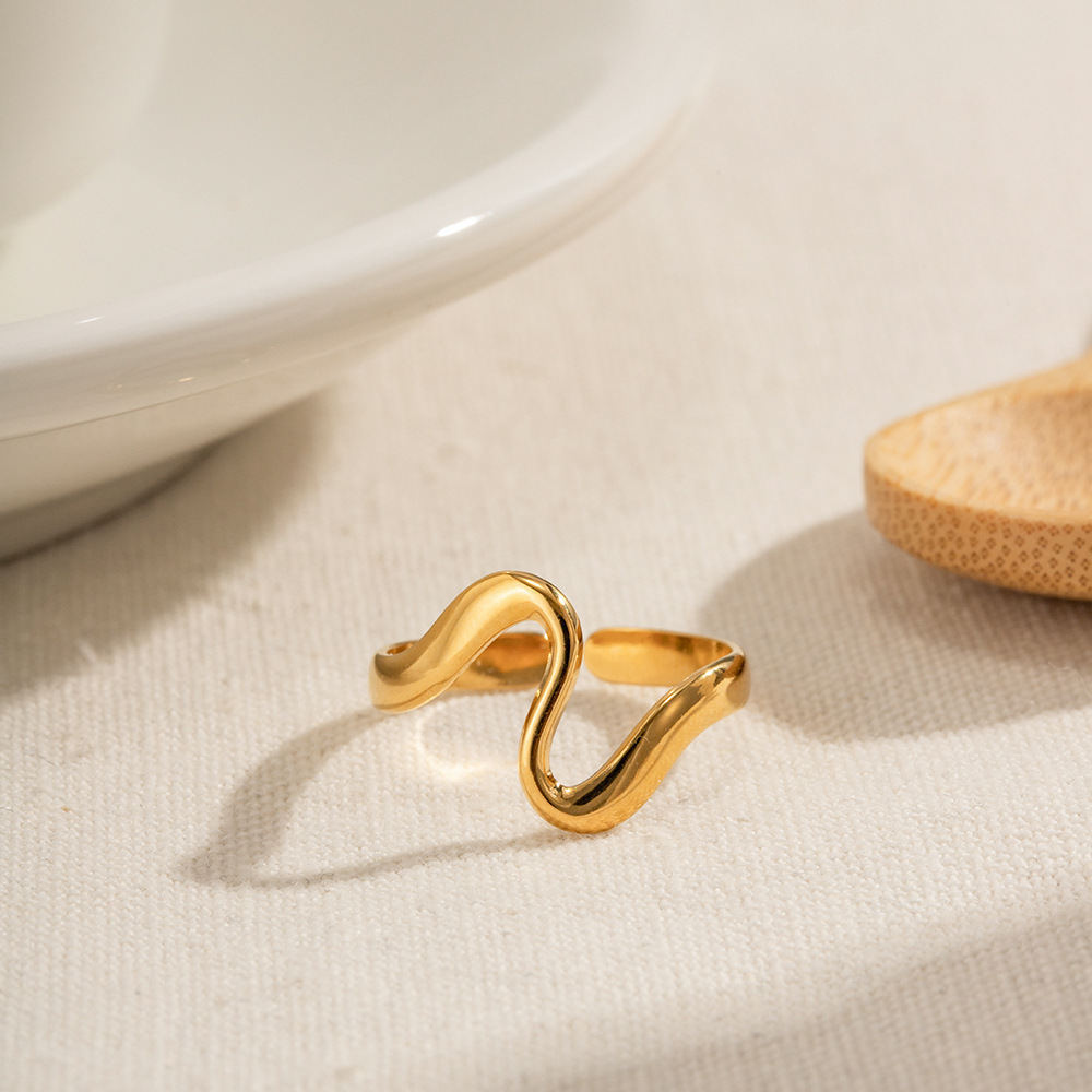 Trendy Women's Stainless Steel Rings Geometric Stainless Steel Open Ring Unique Stainless Steel Rings