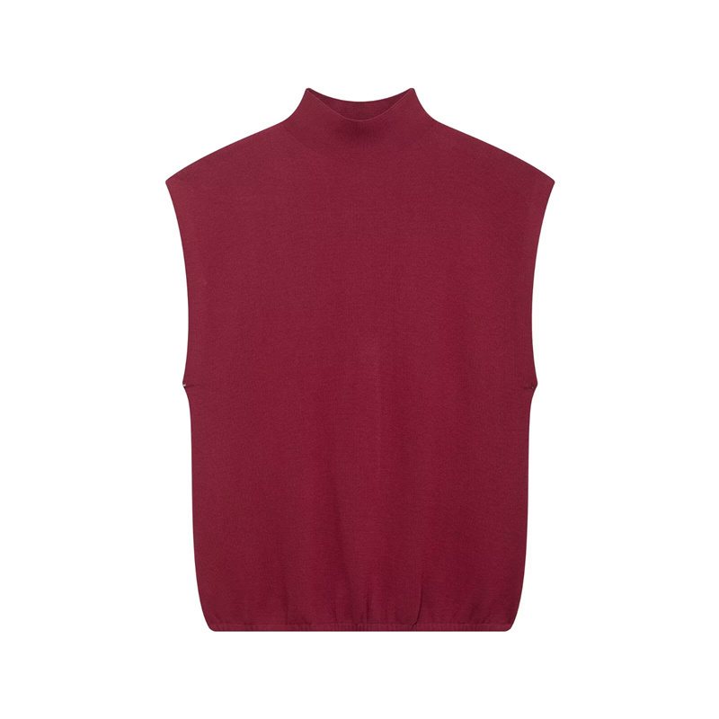 Women's Spring 2025 New Fashion Knitted Vest Tops Retro Sleeveless Solid Color Casual Women's Tops