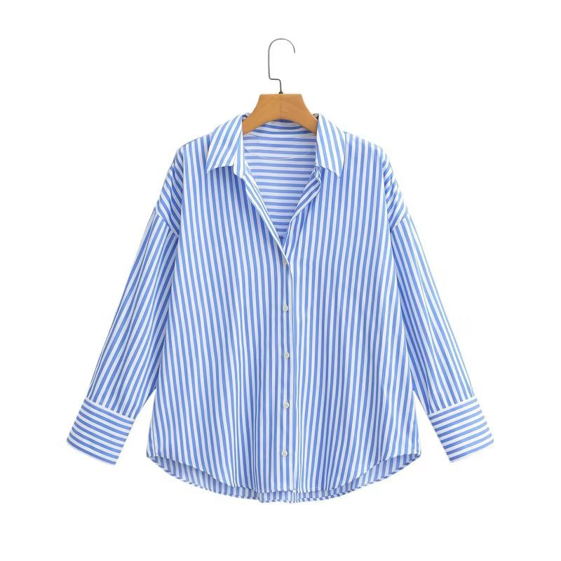 Summer Women's Clothing 2023 New Fashion Poplin Shirt Retro Casual Long Sleeve V Neck Sexy Elegant Shirt