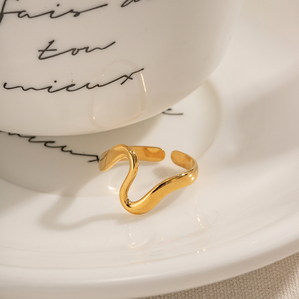 Trendy Women's Stainless Steel Rings Geometric Stainless Steel Open Ring Unique Stainless Steel Rings