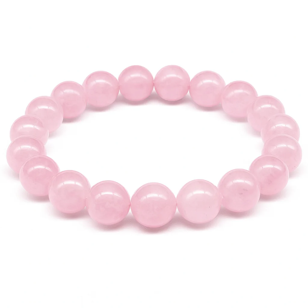 Pink Rose Powder crystal Quartz Natural Stone Streche Bracelet Elastic Cord Pulserase Jewelry Beads Lovers woman Gift
