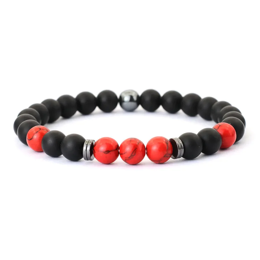 Noter Handmade Mens Bracelet 8mm Onyx Tiger Eyes Stone Beaded Braclet Hematite Healing Braslet Cadeau Homme Leisure Accessories
