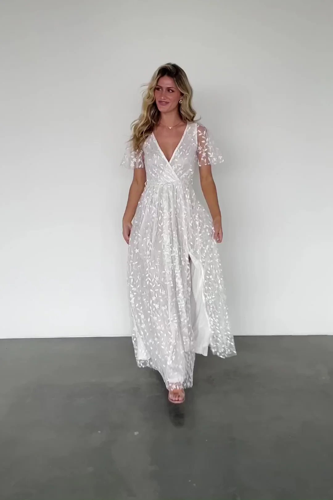 Marseille Embossed Maxi Dress | White