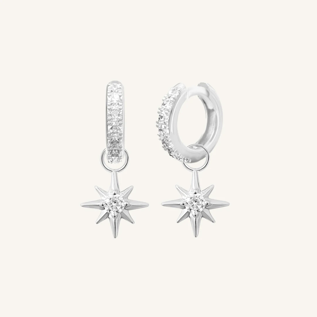 Contentment Star Crystal Hoops