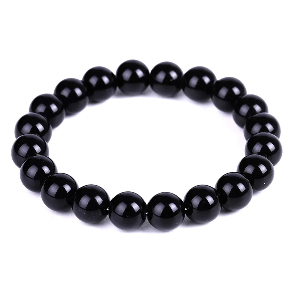Natural Black Obsidian Stone Bracelet Promote Blood Circulation Relax Anxiety Relief Healthy Weight Loss Bracelets Women Men