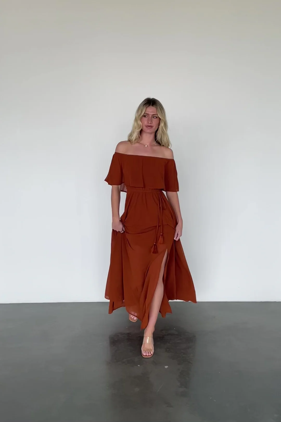 Victoria Off Shoulder Maxi Dress | Spice