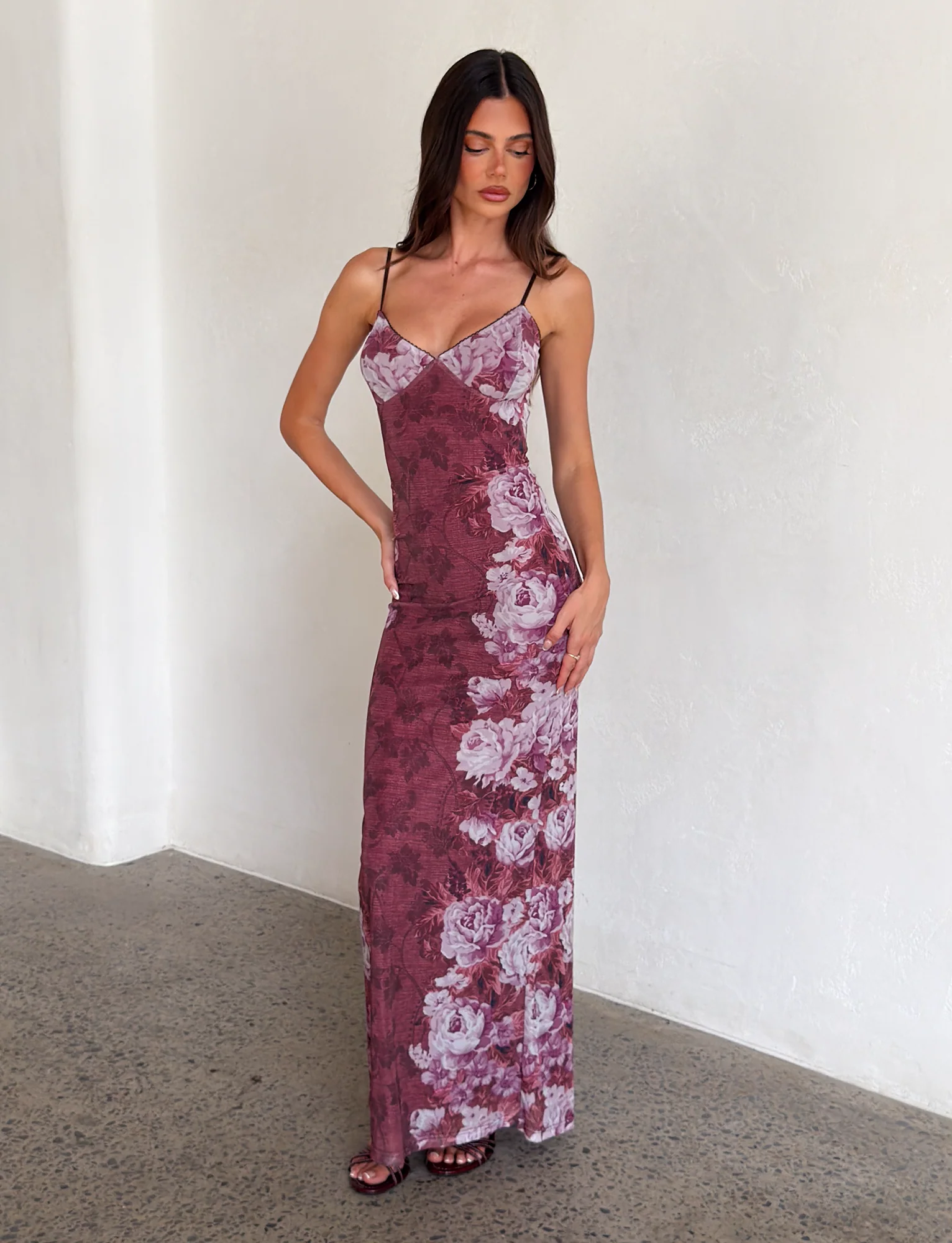JULIANNA DRESS - MULTI : FLORAL : ROSE STRIPE