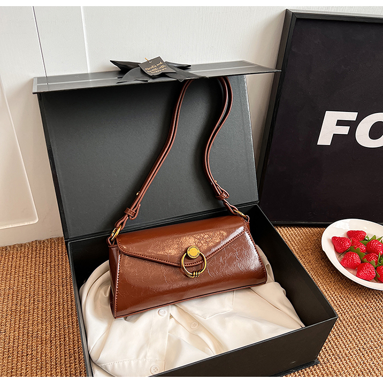 women armpit shoulder bag, diagonal cross small square bag, French stick bag