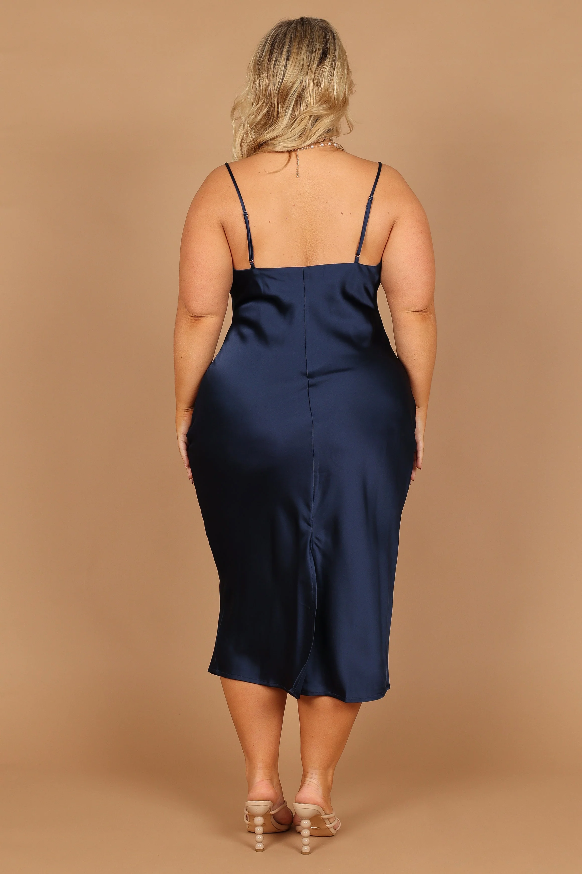 Silk surface Dress - Navy