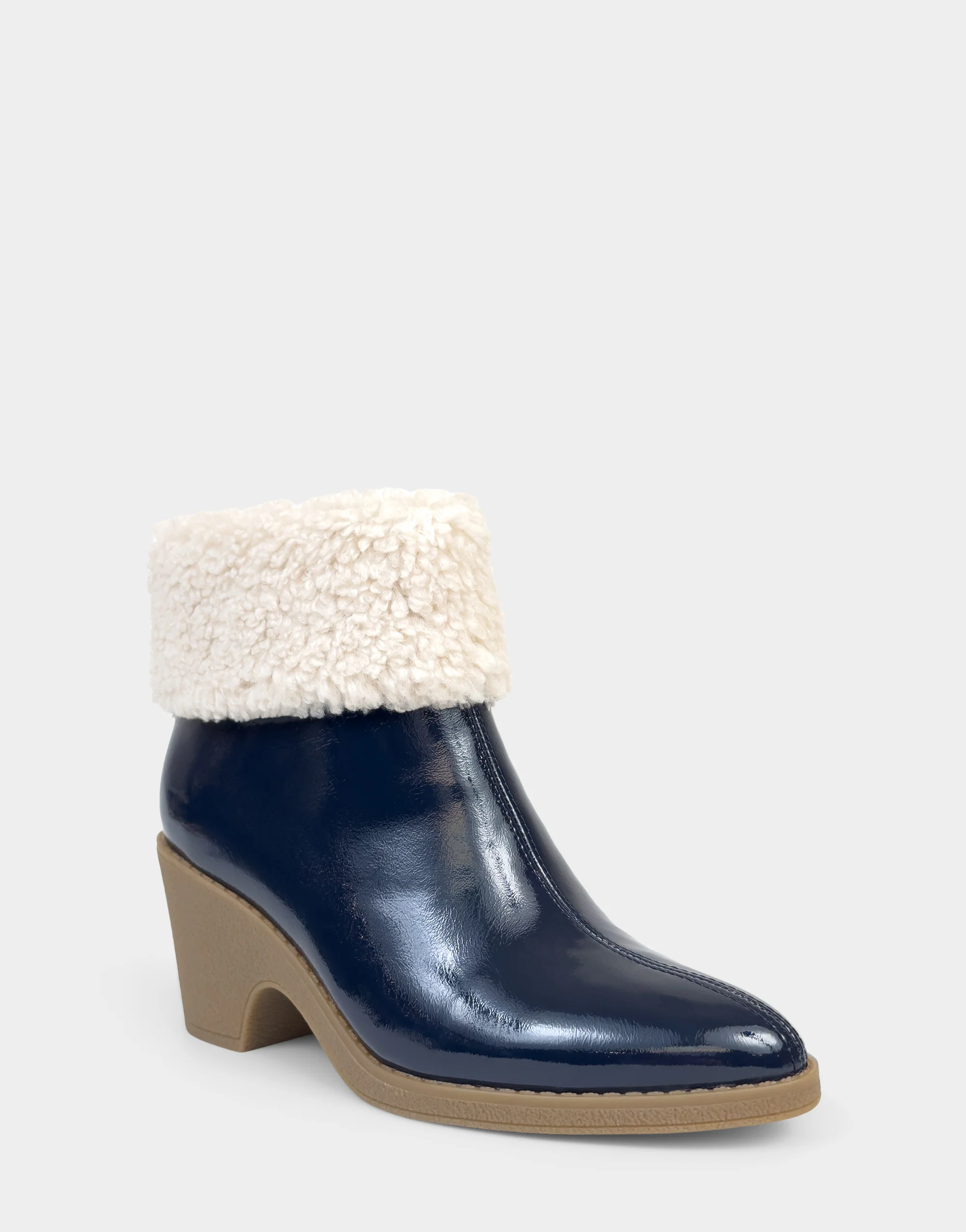 Fluffy blue ankle boots
