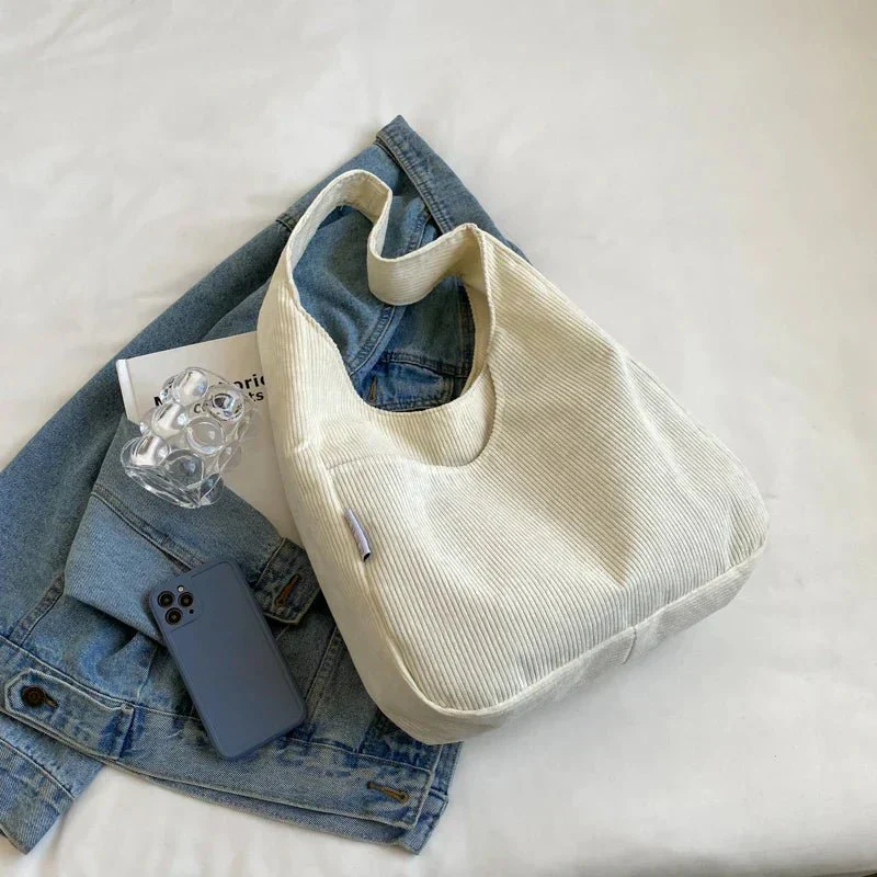 Elegant Soft Corduroy Shoulder Bag for Women