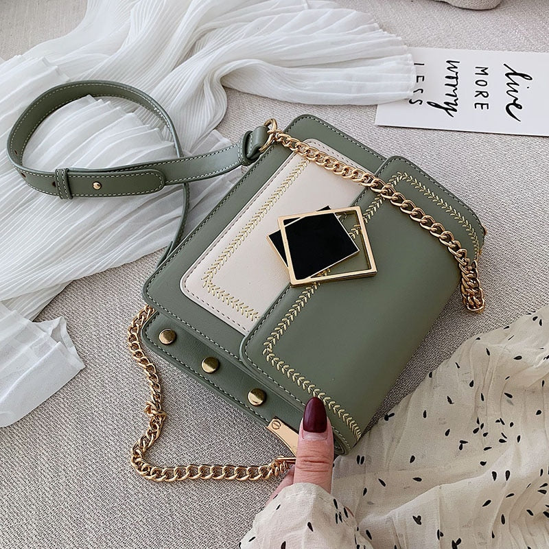 Small Shoulder Messenger Bag Special Lock Design Female Travel Handbags