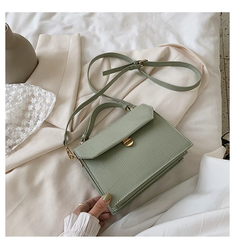 Stone Patent White Cross Bags For Women 2026 Small Handbag