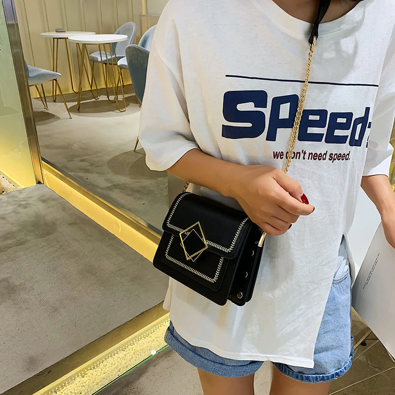 Small Shoulder Messenger Bag Special Lock Design Female Travel Handbags