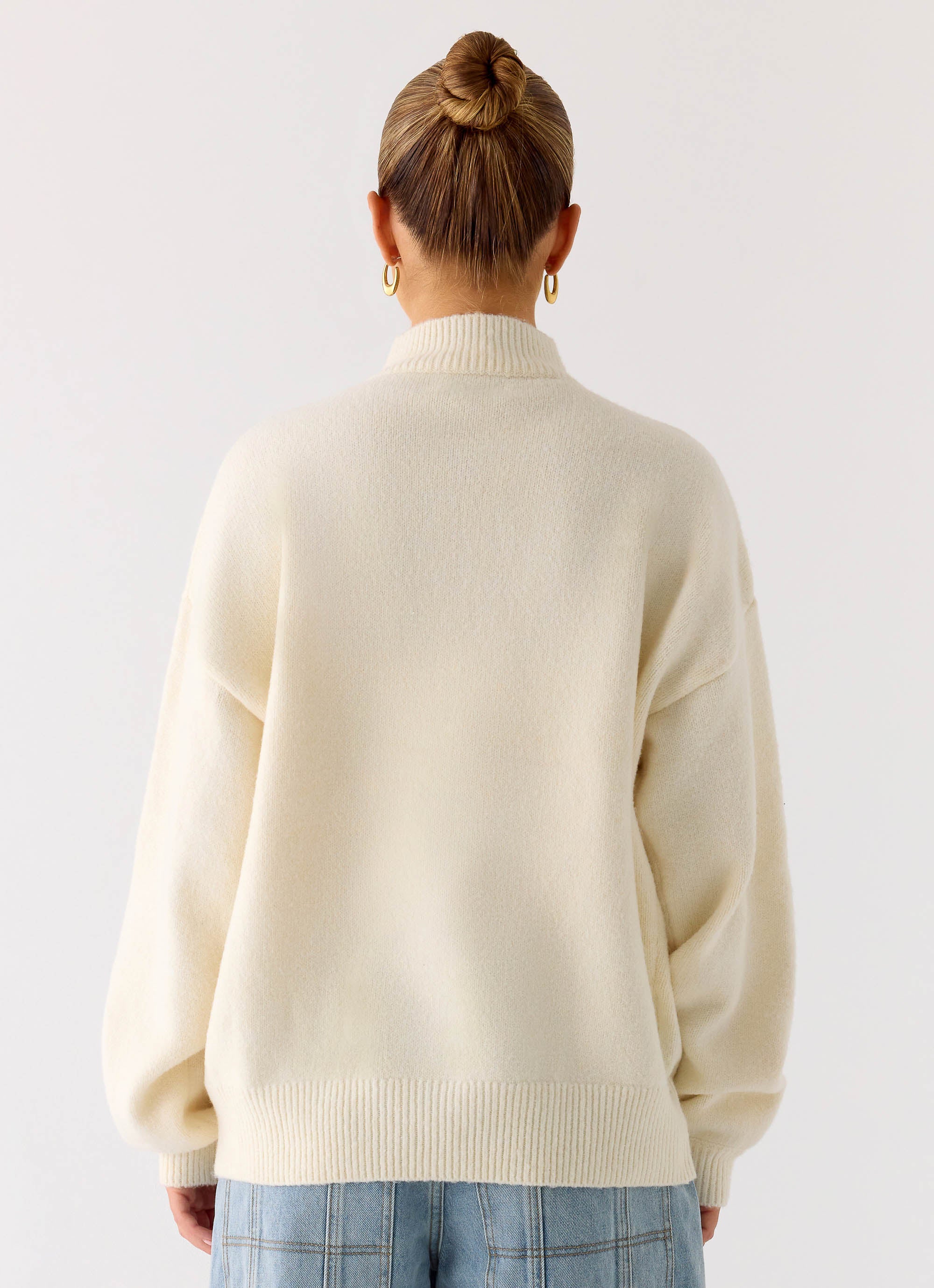 Knit Zip Jacket - Ivory