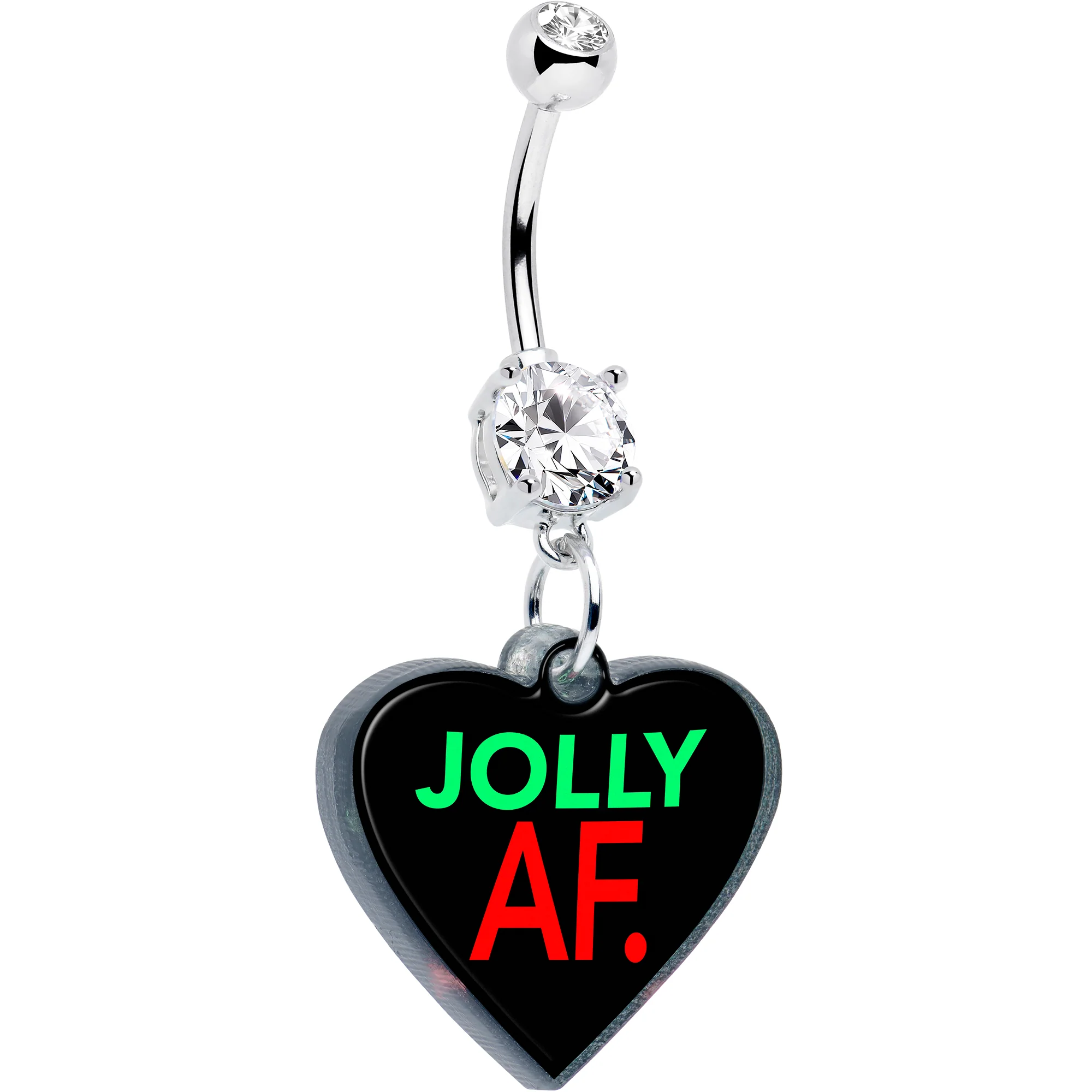 Clear Double Heart Dangle Holiday Ring