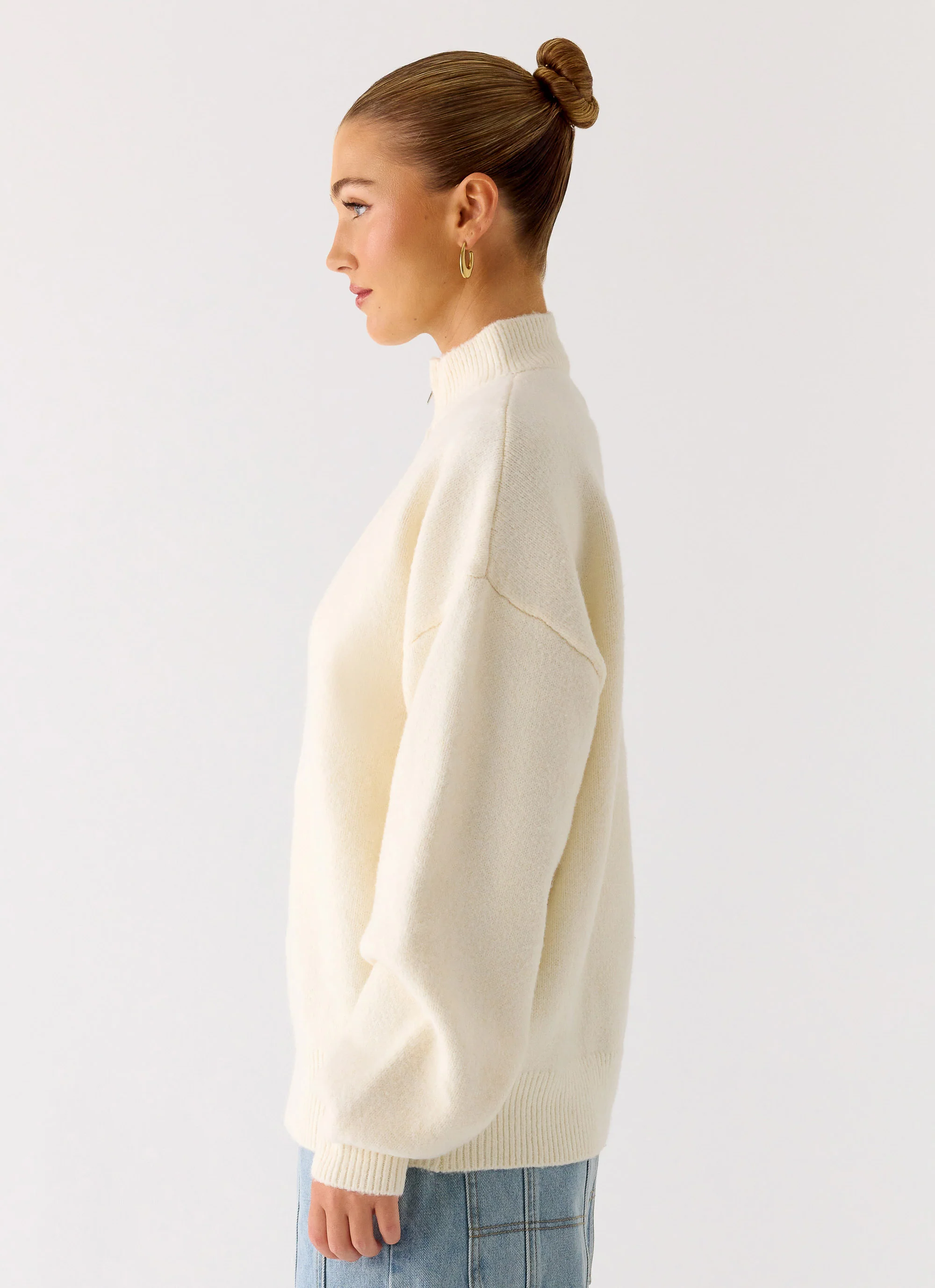Knit Zip Jacket - Ivory