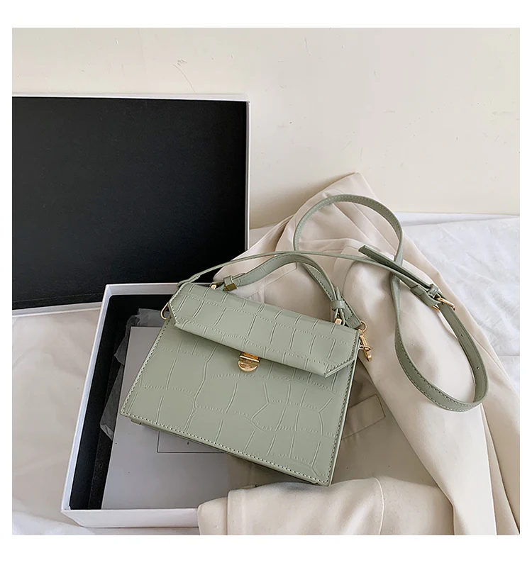 Stone Patent White Cross Bags For Women 2026 Small Handbag