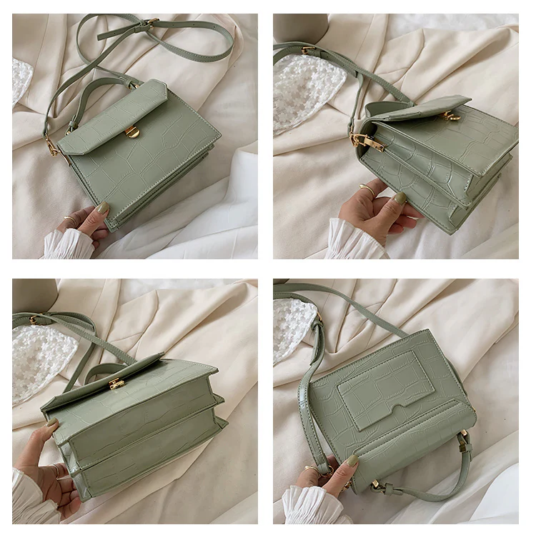 Stone Patent White Cross Bags For Women 2026 Small Handbag