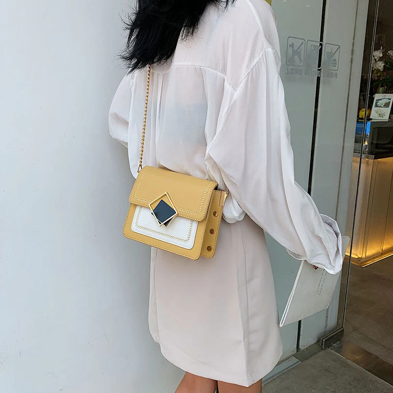 Small Shoulder Messenger Bag Special Lock Design Female Travel Handbags