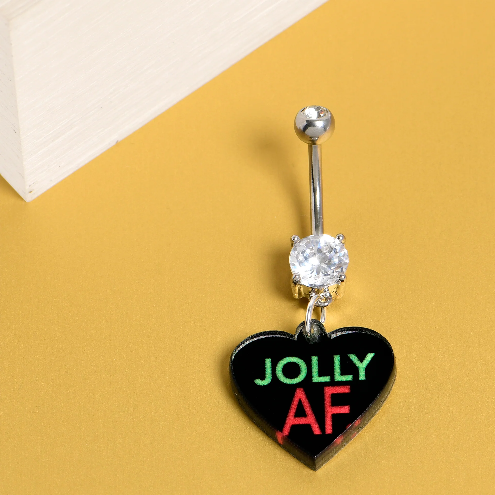 Clear Double Heart Dangle Holiday Ring