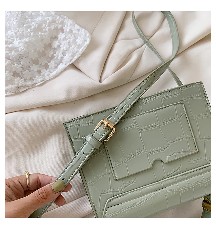 Stone Patent White Cross Bags For Women 2026 Small Handbag