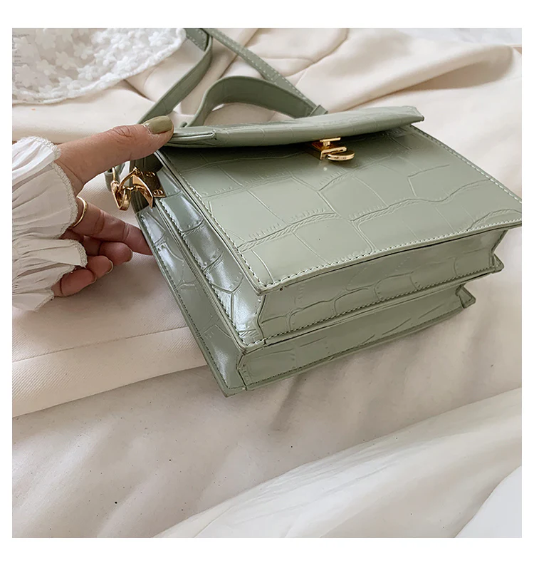 Stone Patent White Cross Bags For Women 2026 Small Handbag