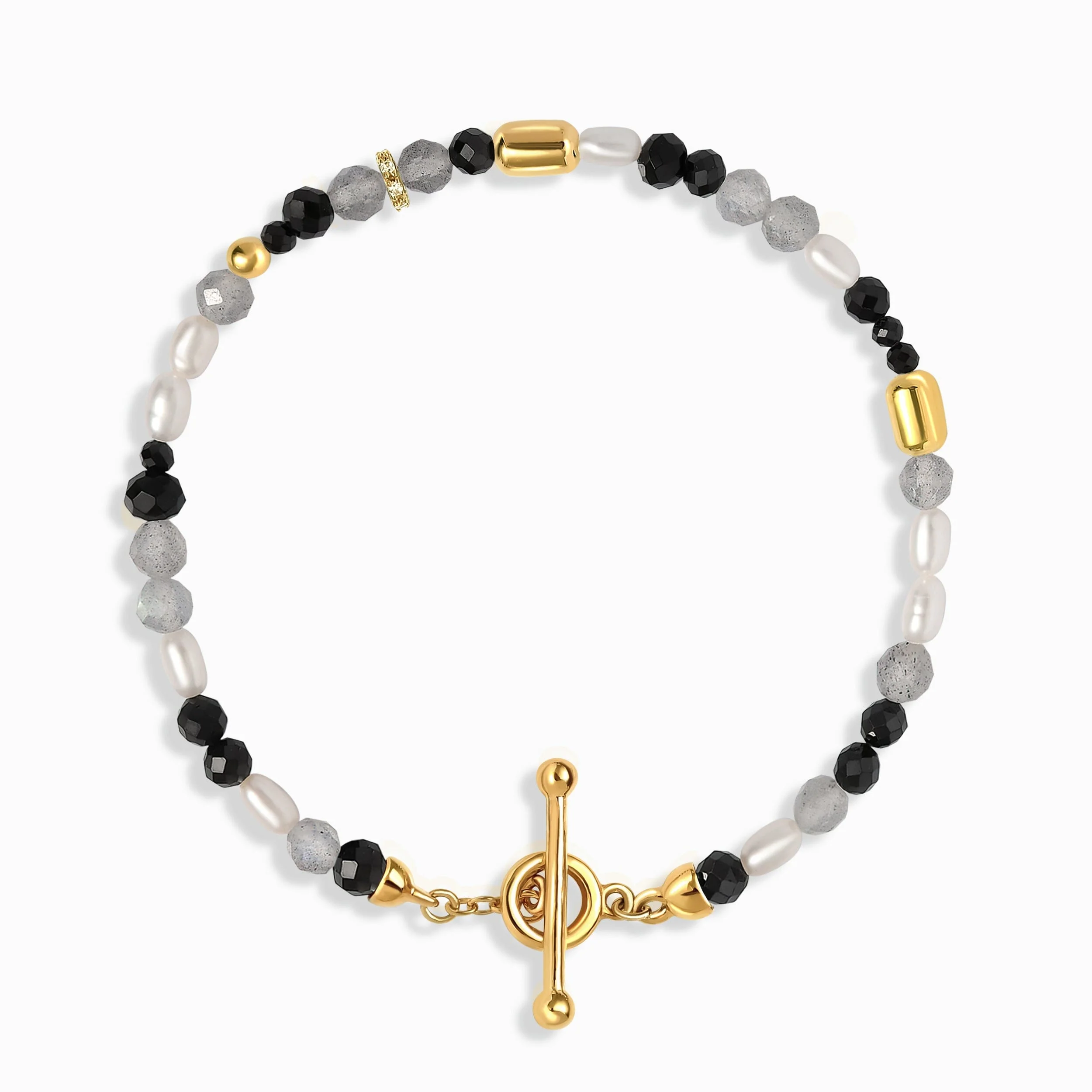 Black Obsidian T-Lock Beads Bracelet