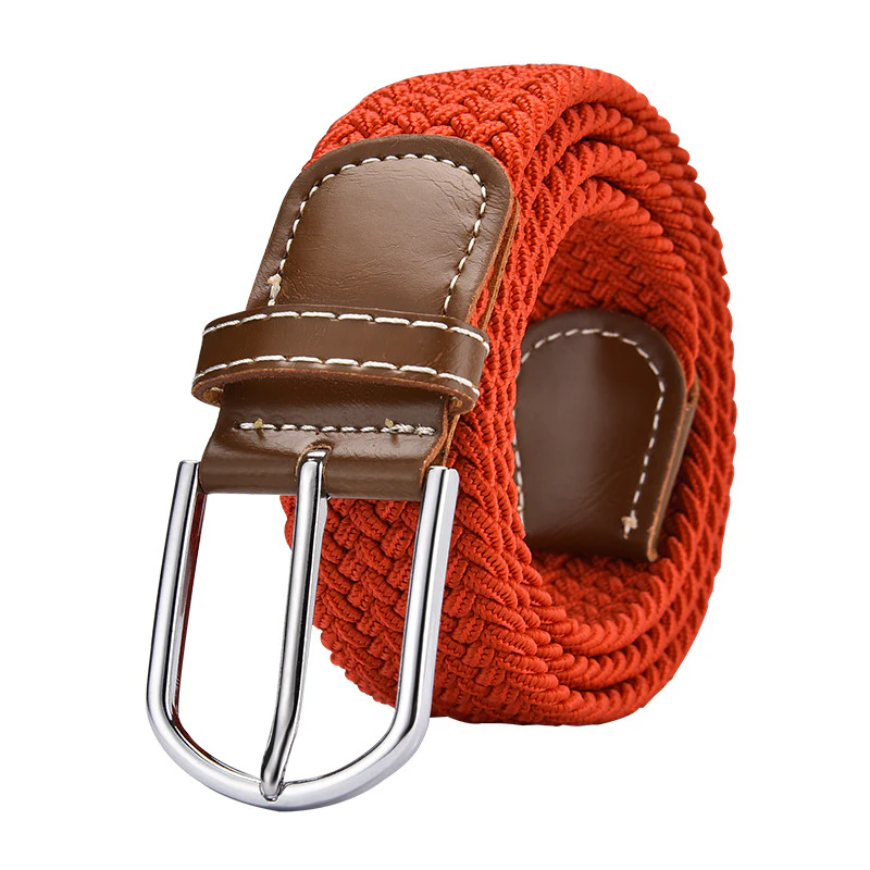 Woven Elastic Belt Canvas Elastic Men And Women Pin Buckle Belt