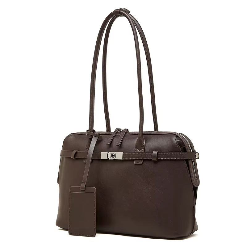 Cowhide Genuine Leather Large Underarm Shoulder Bags For Women 2025 Luxury Designer Work Stachel Tote Ladies Handbags