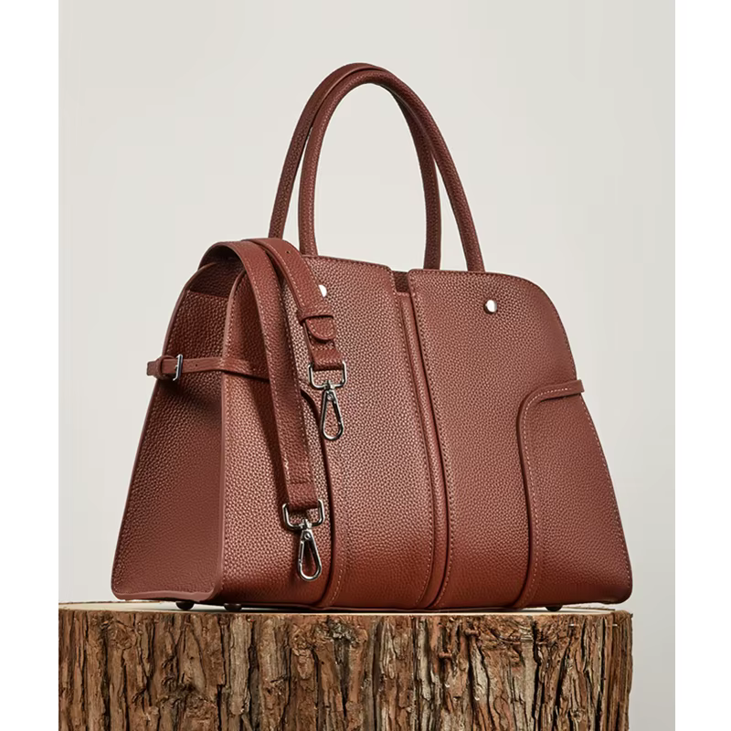Cow Genuine Leather Handbags For Women 2025 Luxury Designer Shell Shopping Totes Office Ladies Shoulder Crossbody Bags